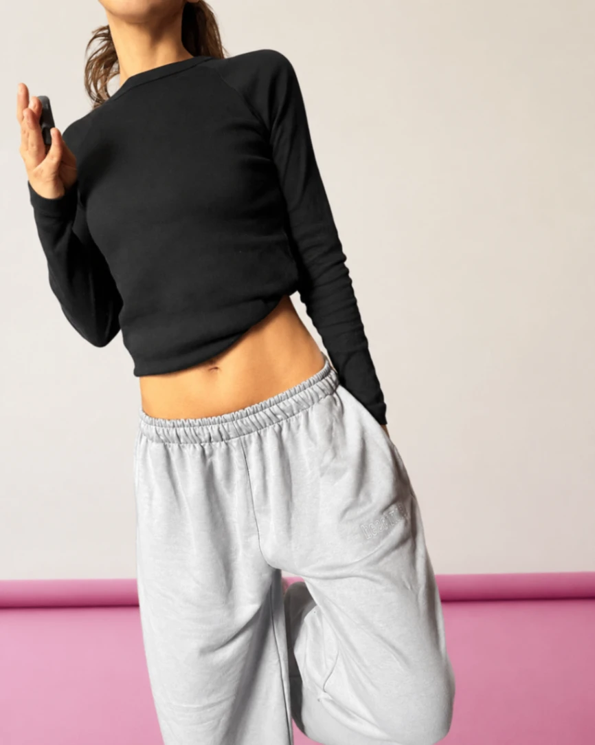 pantalon oversize mujer gris